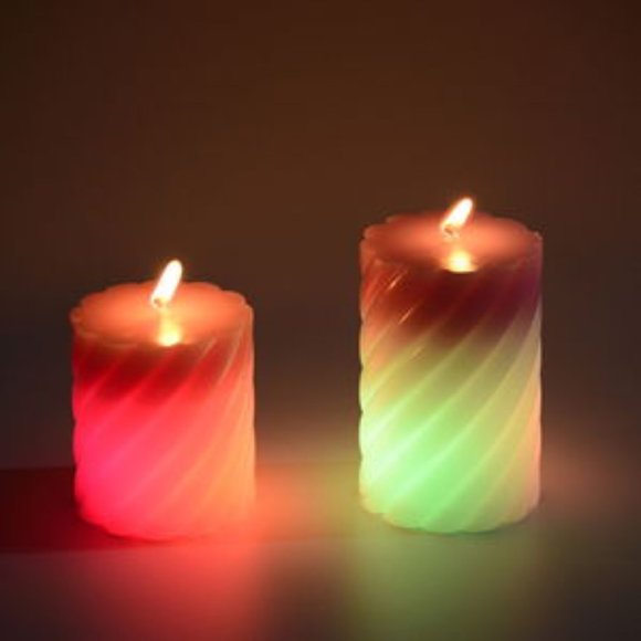 Other Set Of 2 Led Color Changing Wick Candles Poshmark